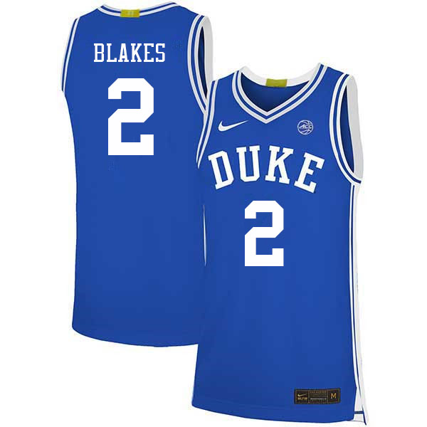 Men #2 Jaylen Blakes Duke Blue Devils College Basketball Jerseys Sale-Blue - Click Image to Close
